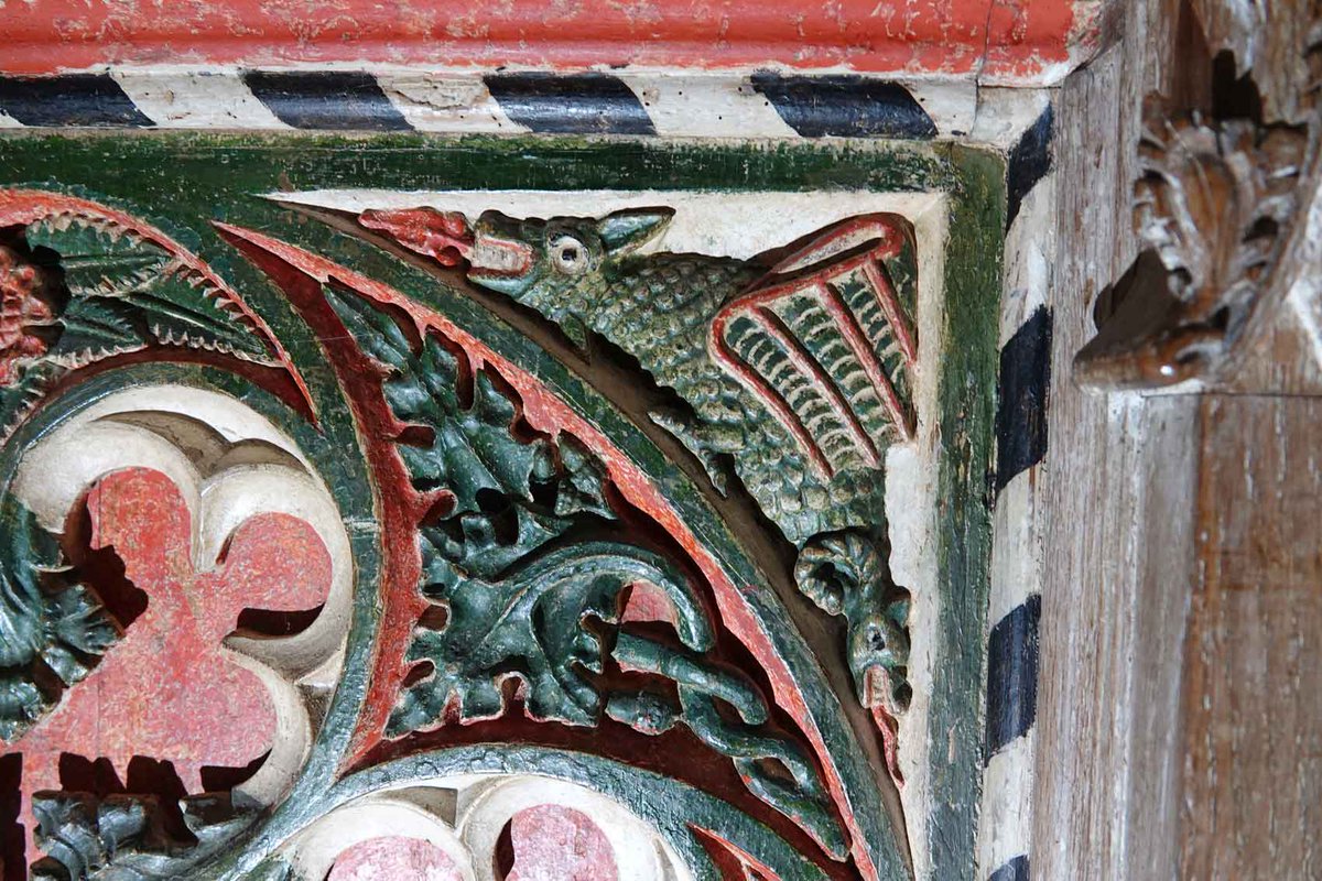 And Dickleburgh is one of the very few churches in the area to contain a depiction of the famous #Norfolk 'Arse Dragon'. Scourge of kings and princes, and feared throughout the land...