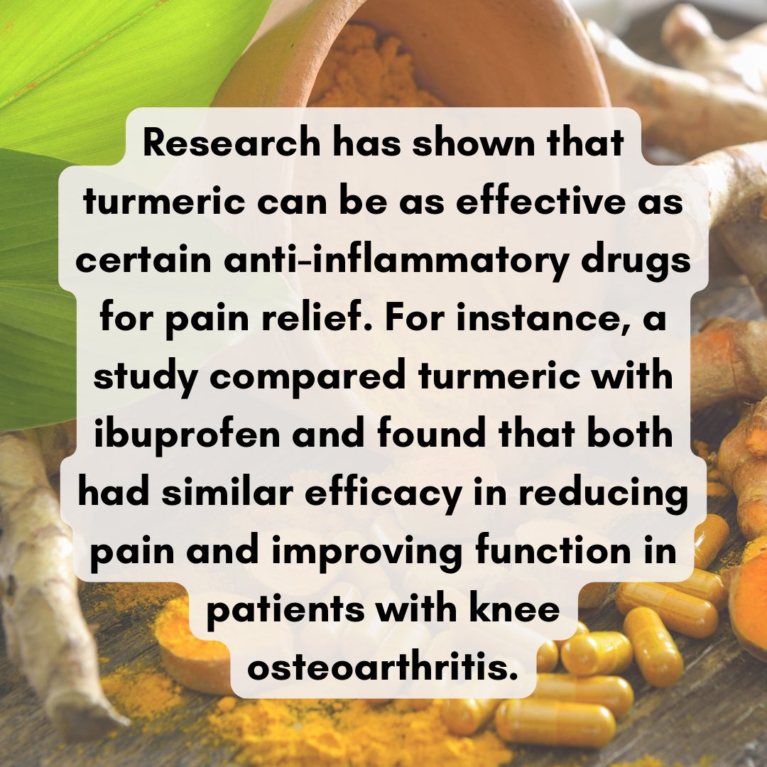 Turmeric is your natural ally in fighting pain! 🌿✨ Its powerful anti-inflammatory properties help reduce chronic pain and swelling. 

Say goodbye to discomfort and embrace natural healing! 

#TurmericBenefits #PainRelief #NaturalRemedies #HolisticHealth #NaturalPainRelief