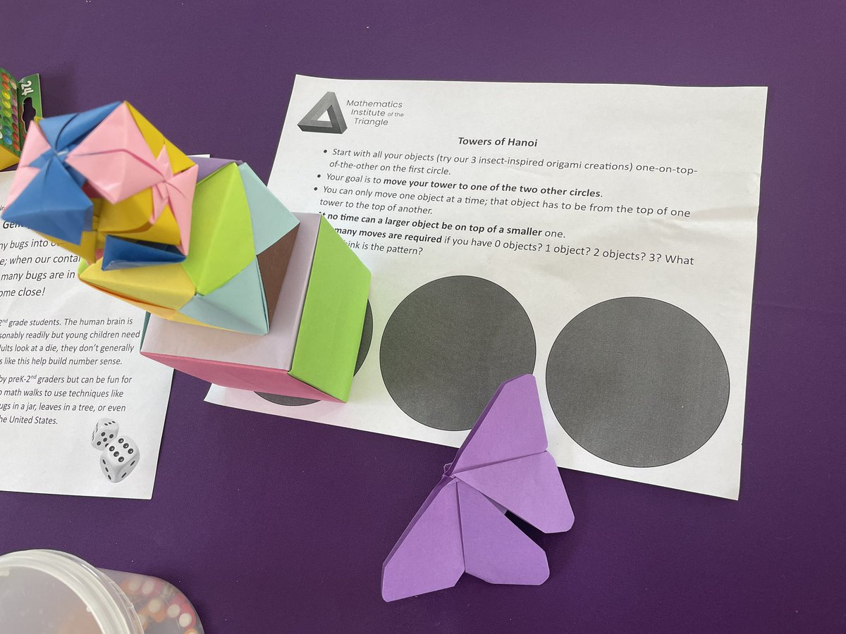 triangleMath's tweet image. #bugFest @NaturalSciences is going well- we’re enjoying sharing #mathisfun with thd attendees! #mtbos