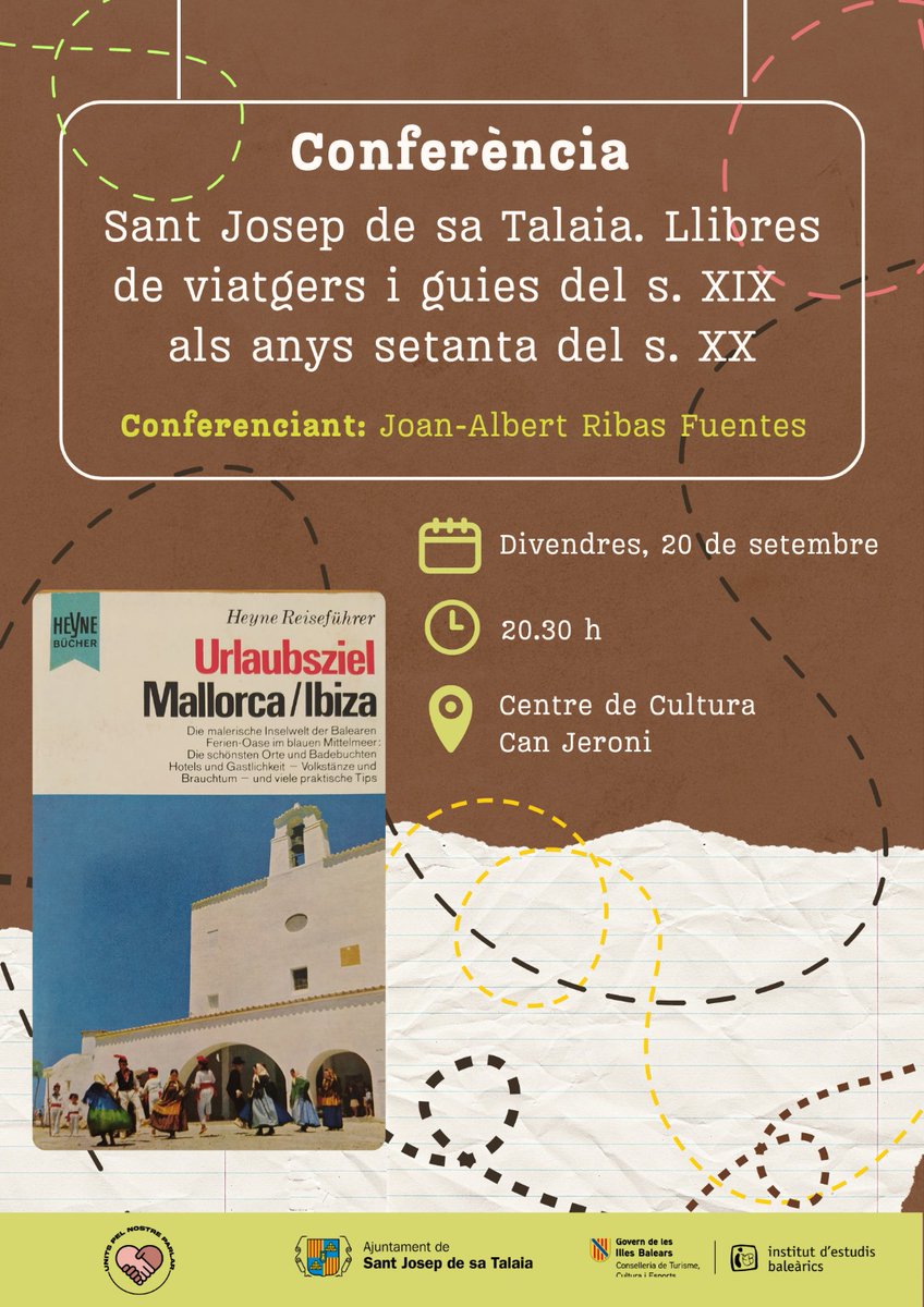 Aquest divendres 20 de setembre a les 20.30 h, us contaré i us mostraré imatges de tot el municipi de Sant Josep de sa Talaia dins les activitats programades per l'ajuntament i   associacions diverses a "Units pel nostre parlar". Gràcies per convidar-m'hi!