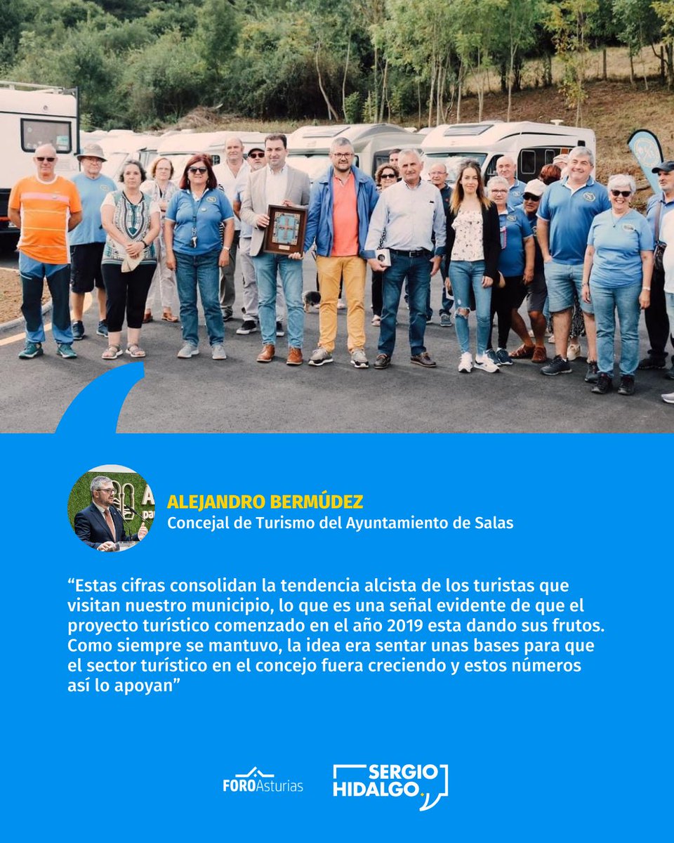 🗣️ <a href="/AlexBeGar/">Alejandro Bermúdez</a>: «Bajo el gobierno municipal de FORO Asturias, Salas ha experimentado un crecimiento turístico sostenible, gracias a proyectos clave como el área de autocaravanas, que ha abierto una nueva ventana turística para el concejo»
