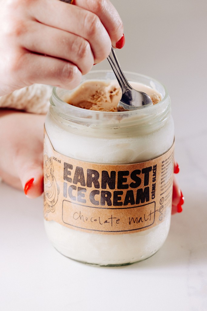Earnesticecream's tweet photo. They say you shouldn't scoop more than you can lick. Chocolate malt is the exception to the rule. Light, creamy and smooth, get lost in each spoonful this September. https://t.co/E2DlCYko21