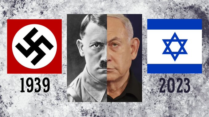 Lostinpit1's tweet photo. Me cuentan que, por lo que sea, esta imagen vuelve locos a los sionistas, convertidos en aquello que tanto odiaban, basura nazi.
No la compartas, que se enfadan. https://t.co/B9JNSV1sR4