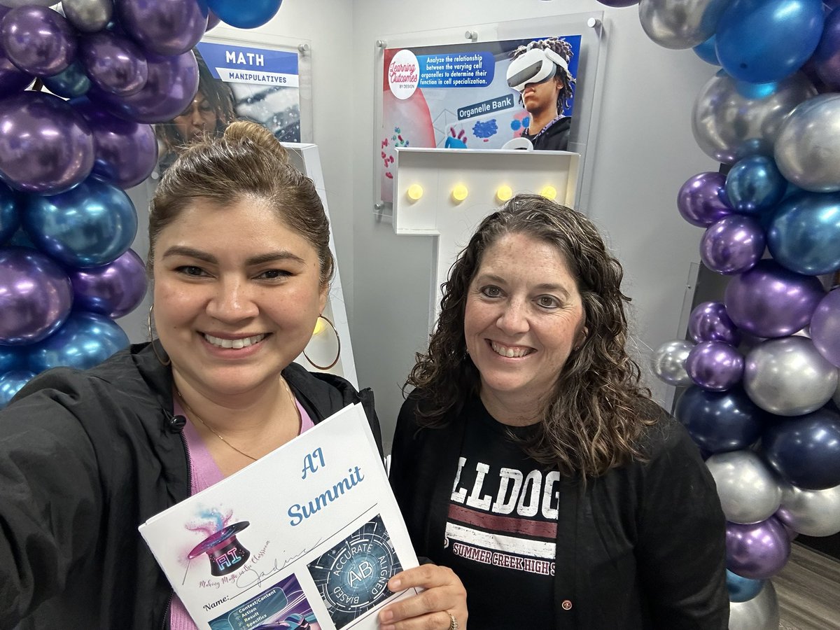 jadirabernal's tweet image. AI is incredible! ❤️ Magic School - it has so many useful tools. ✨Canva keeps getting better & there’s so much more I need to learn! TIP: Click a # in present mode to insert a timer AND music.
😊 So glad I had Mrs. Smith as my learning partner.👩🏻💻Great Summit by @HumbleISD_DDI!