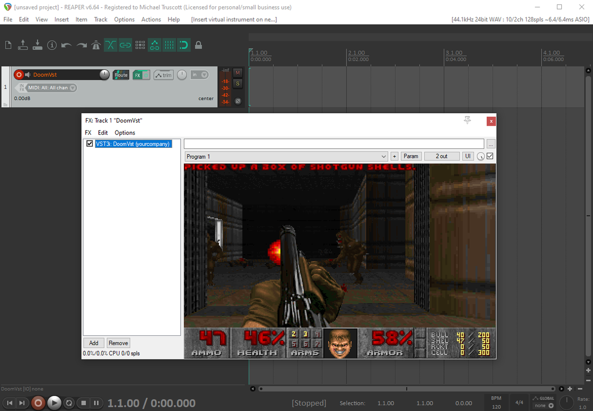 MIDI controlled DoomVST: 
github.com/michael-trusco…