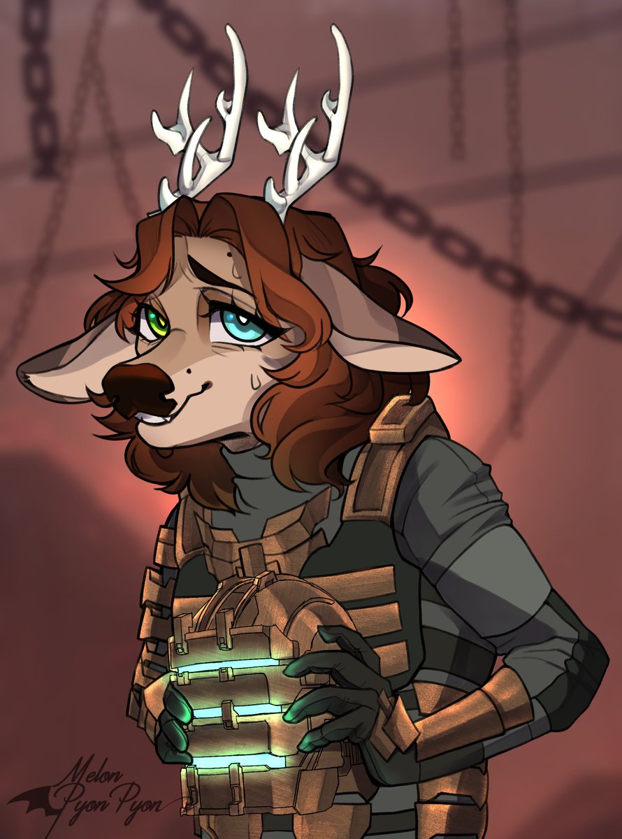 OneMelonPerson's tweet photo. Finished sketch comm for @AstryDeer 💕💕💕

#furry #furrydeer #deadspace #sketch https://t.co/vC7fqf9PnT