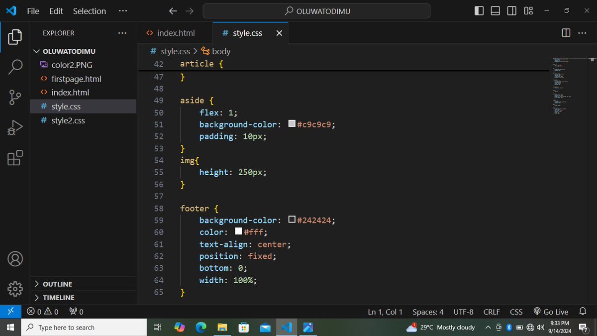 olabisi_ola2's tweet photo. Last-minute rushes are stressful! Lesson learned: prioritize tasks and plan ahead. On the plus side, I learned CSS fundamentals this concluding week. Thanks to my instructor @OluRemiilekun #CodingJourney #TimeManagementTips
#3MTT #MALHUB https://t.co/7KBG9Wu4KC
