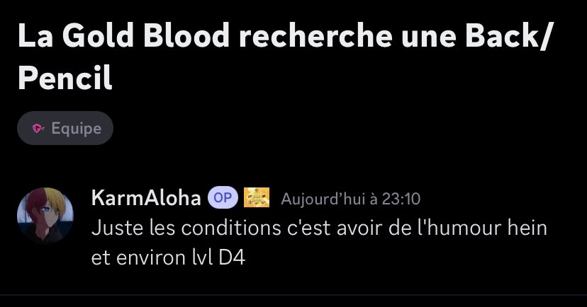 La Gold Blood cherche Pencil/back pour ebtv mp : rrikux - ving_blast Discord