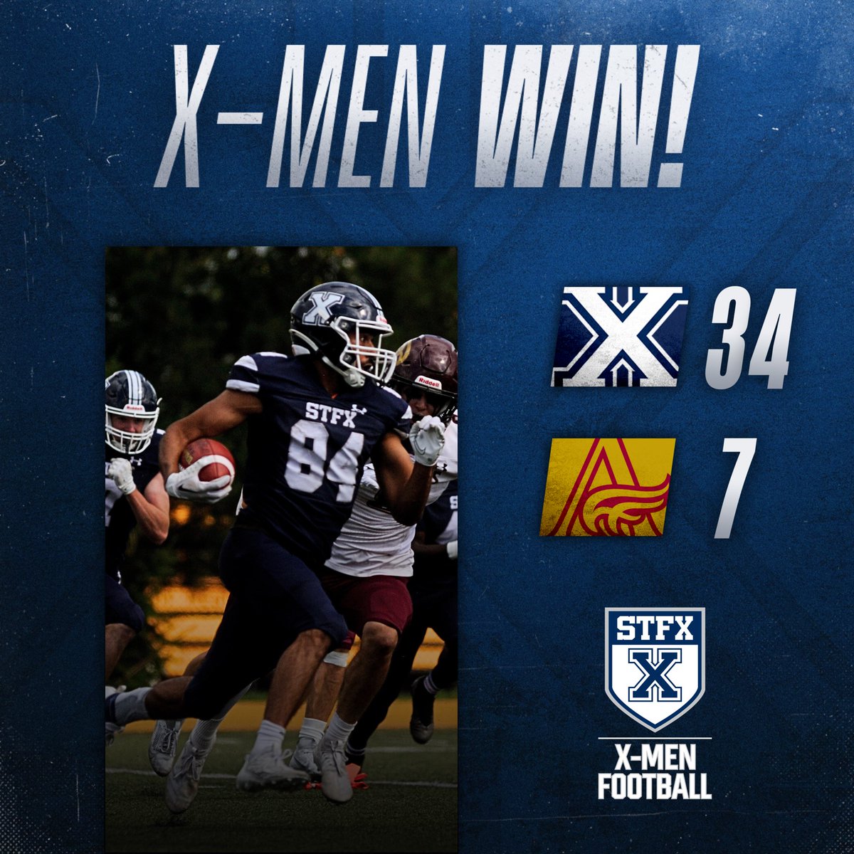 Your X-Men leave week 4 with a win at home! 

#HailandHealth
#GoXGo
#STFX
#NovaScotia