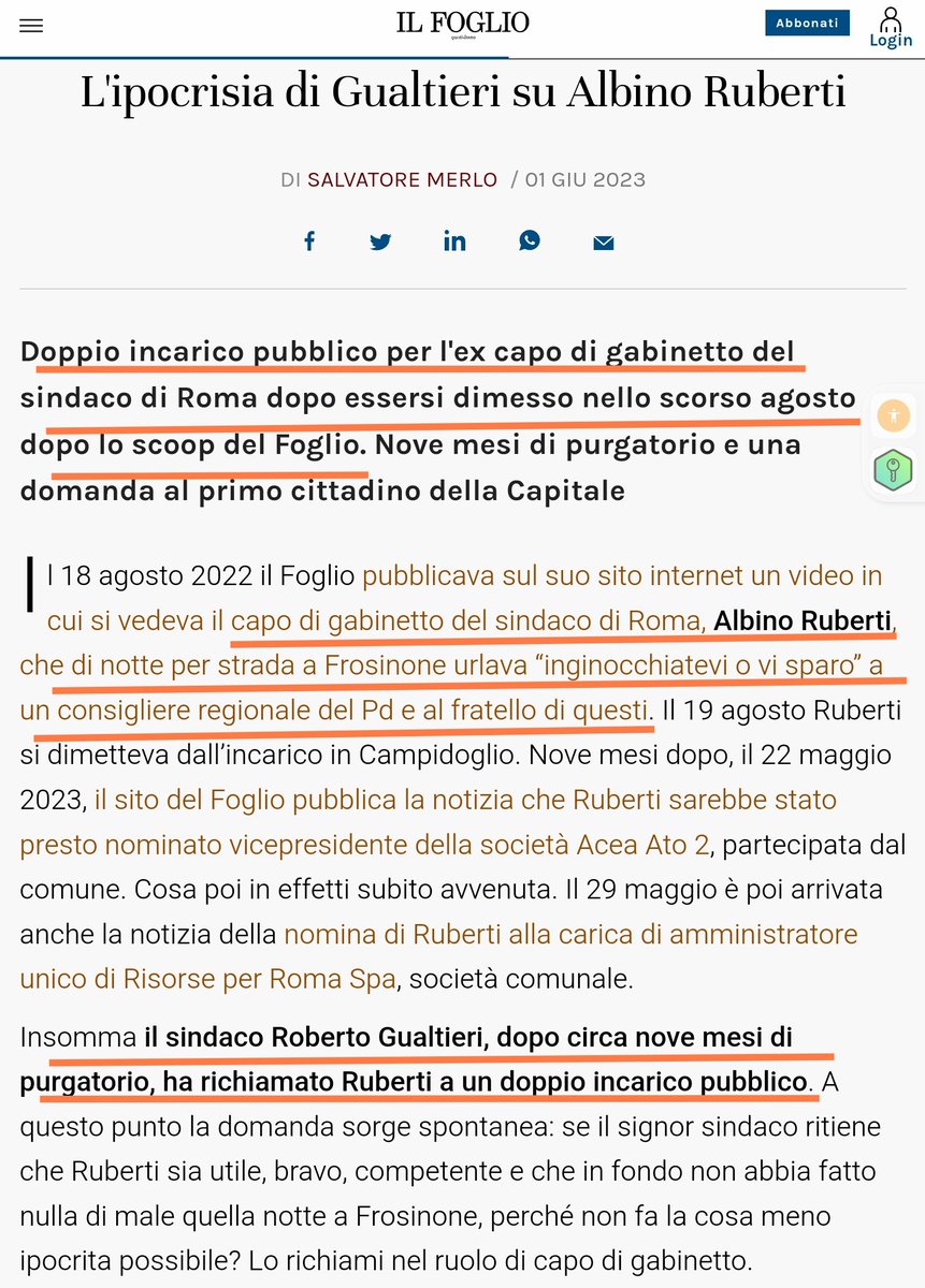 uolller's tweet photo. @AndreaOrlandosp Già che ci siamo, cosa pensa di #Ruberti, di #Gualtieri @gualtierieurope,ex ministro dell'economia del Governo #Conte2 e sindaco di Roma, e delle nomine del 2° al 1° ? 
Qui il punto si vista del @ilfoglio_it, nel caso non rammenti. Serve il video con le urla belluine di #Ruberti? https://t.co/jRqkwrZXyd