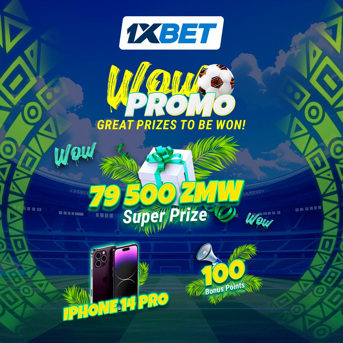 1xBet_Zambia's tweet photo. Reminder: The WOW Promo is still on! 🕐
Your chance to win $3,000, an iPhone 14, and bonuses is still open! 📱
Place your bets before September 29 for a shot at these incredible prizes. Just bet at least $2 and collect promo coupons! 💰
#WOWPromo #1xBet #BigPrizes #BetAndWin https://t.co/d7obBGWAyh