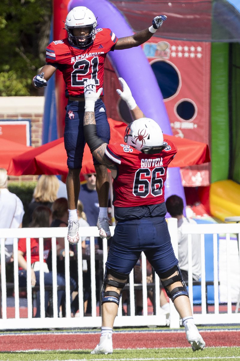 John O'Connor (@rtdjohnoconnor) on Twitter photo A 76-yard Pick-6 by <a href="/Spiders_FB/">Richmond Spiders Football</a>'s Jabril Hayes got him an air ride supplied by teammate Keith Gouveia Saturday in a W over <a href="/CSU_FB/">Charleston Southern Football</a>. A 76-yard Pick-6 by <a href="/Spiders_FB/">Richmond Spiders Football</a>'s Jabril Hayes got him an air ride supplied by teammate Keith Gouveia Saturday in a W over <a href="/CSU_FB/">Charleston Southern Football</a>.