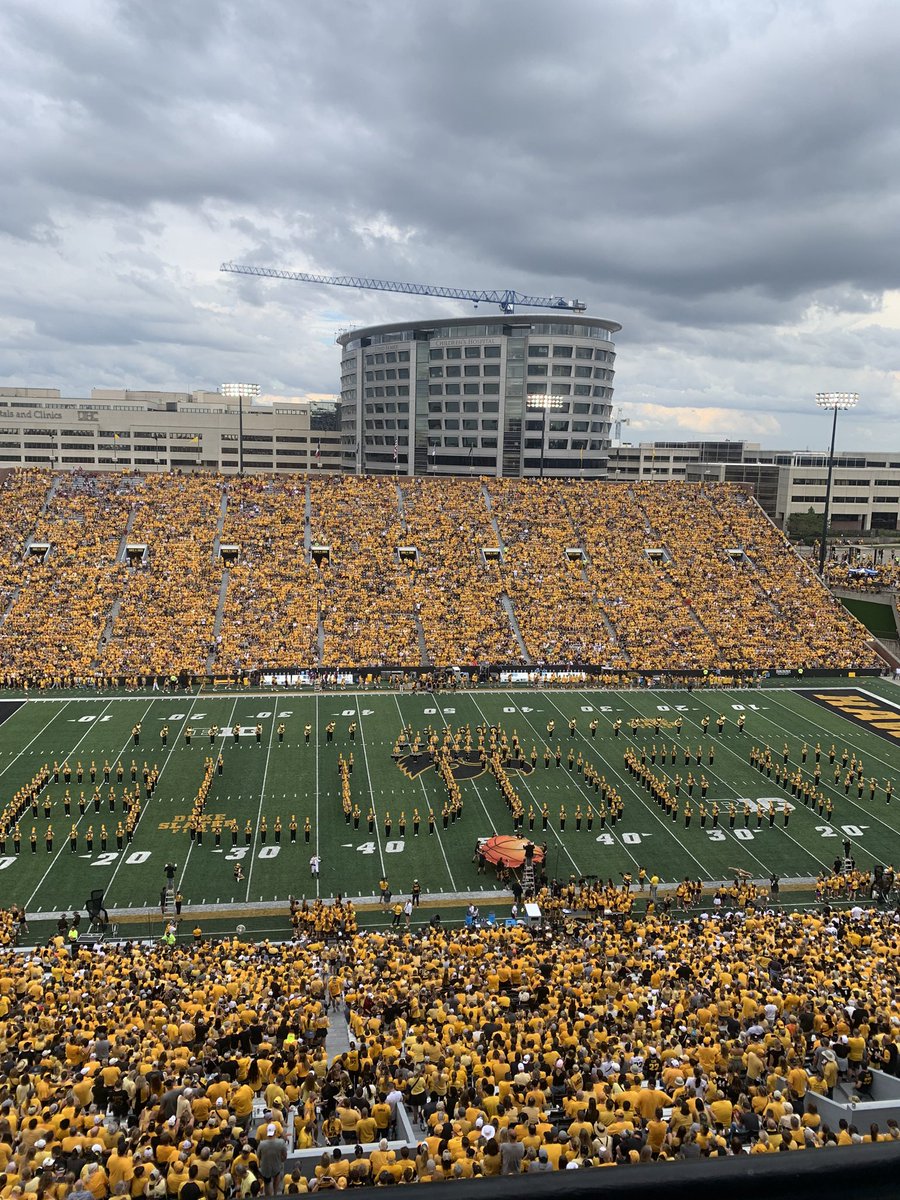 Tyler_T15's tweet photo. Marching band honoring Lisa Bluder at halftime. https://t.co/04ThydVukV