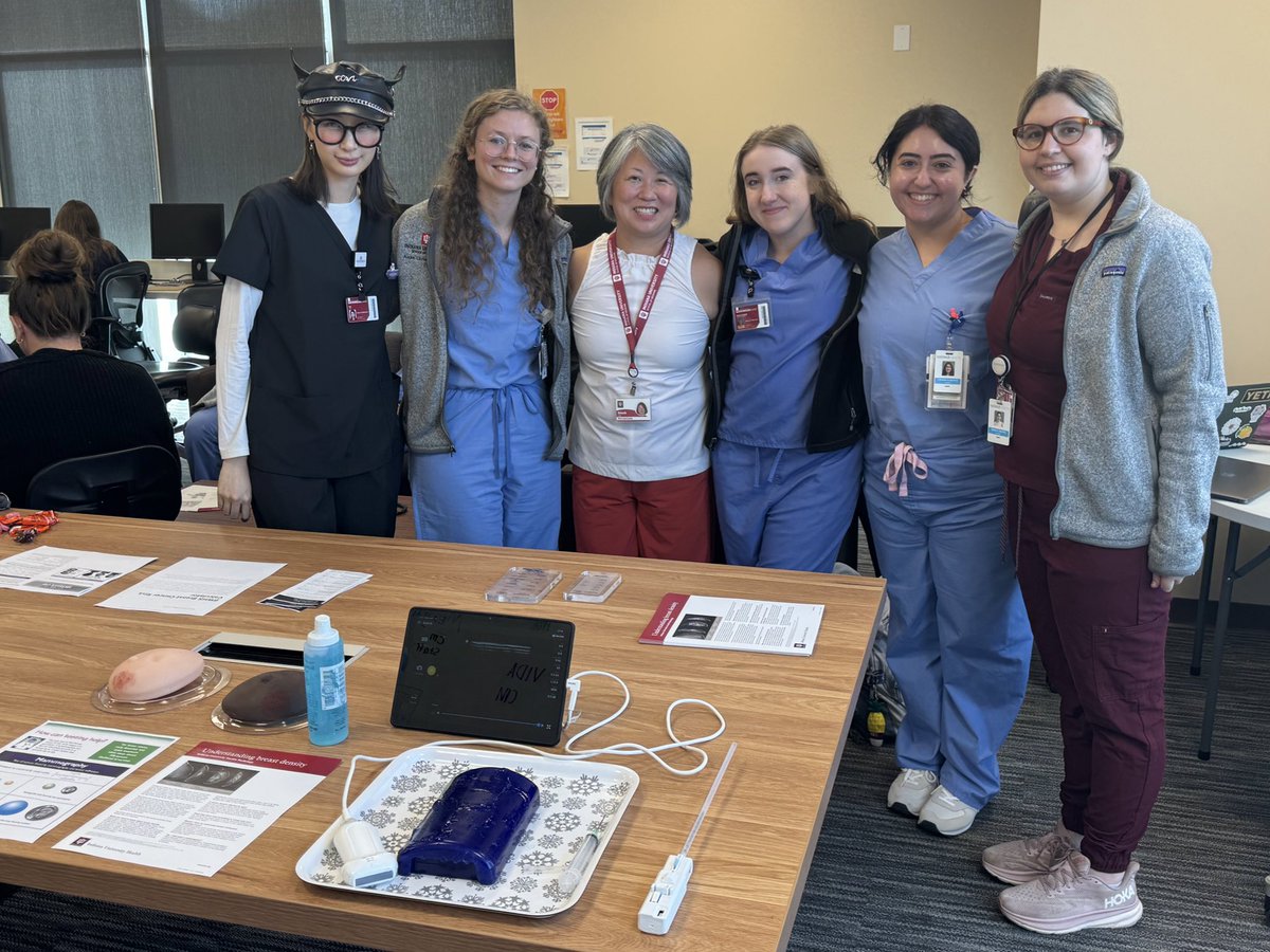 Medical students interested in radiology volunteered for IU Student Outreach Clinic’s Women’s Health Fair today, screening patients for breast cancer, connecting them with mammogram services, and practicing hands on ultrasound guided procedures!