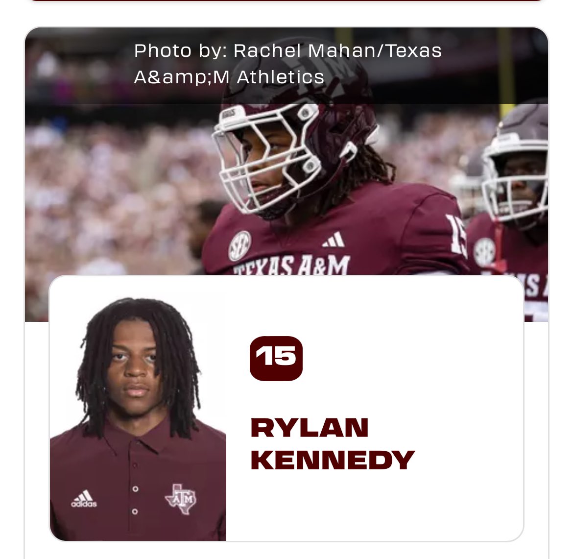 Showcase_Keith's tweet photo. Rylan Kennedy has the makings of a star pass rusher for #TAMU. Rated 3-stars by recruiting services. 6’4 240

I see a 5-star trajectory and eventually 1-2 round pick. 

Remember this tweet! 🧾 https://t.co/Ad09mOzbii