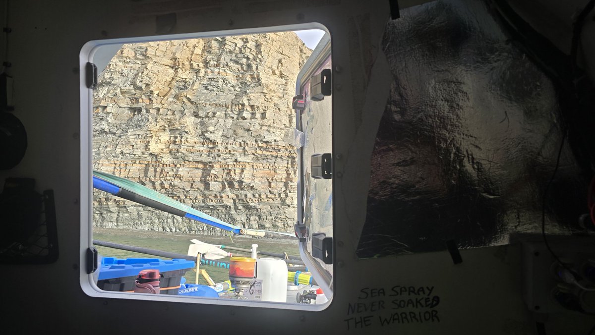 If all goes to plan, then tomorrow morning we will start rowing as soon as the winds slow down, hopefully on or before 5am, then row 15 miles (17 statute miles, 27km) to a safe pick-up place, where a fisherman will be waiting with his boat to pull Hermione and take us to