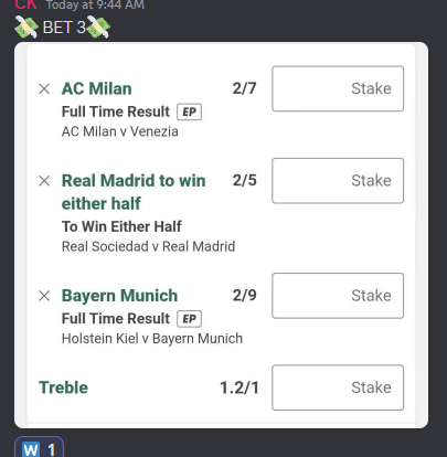 💥BOOOMMM!!!💥 
first day back after international break and we come back with a 💥💥 hititing 2 winners today alone, including a 5/1 ACCA💷📈 and a EVNS bet taking us to the 50% mark in the £10-£1000 challenge👀
msg me with any questions, join premium link in bio🖊️