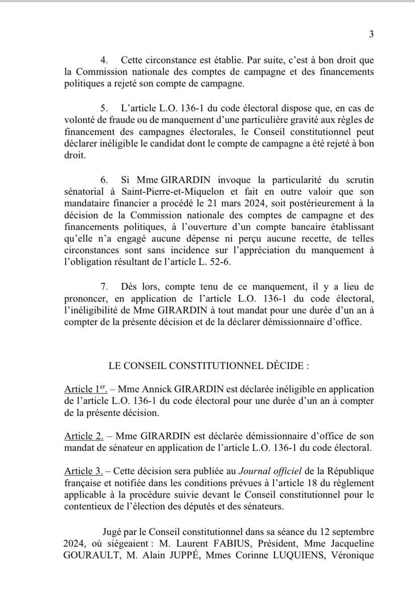 StimpflingEric's tweet photo. #Justice🔴⚖️🔴
L’ancienne ministre @outremer_gouv Annick Girardin a été déclarée inéligible et démissionnaire d’office de son mandat de sénatrice de Saint Pierre et Miquelon par le @Conseil_constit 
@guadeloupela1e @SPMla1ere @cnccfp_officiel https://t.co/iyW3zneZj5