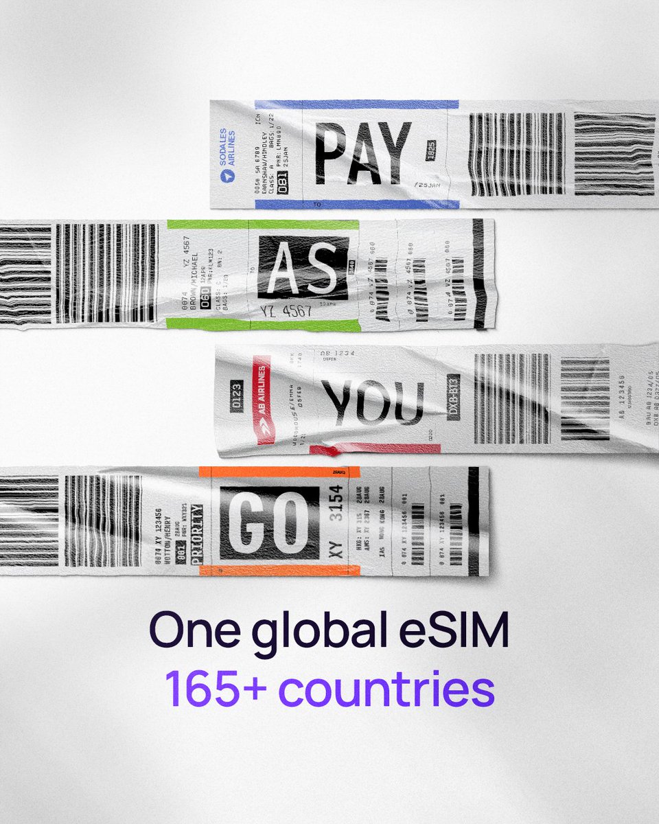 GoRoamless's tweet image. Your travels, your rules. 

No hidden fees, no commitments. Just one global eSIM for 165+ countries. 🌎✈️

#GoRoamless #PayAsYouGo