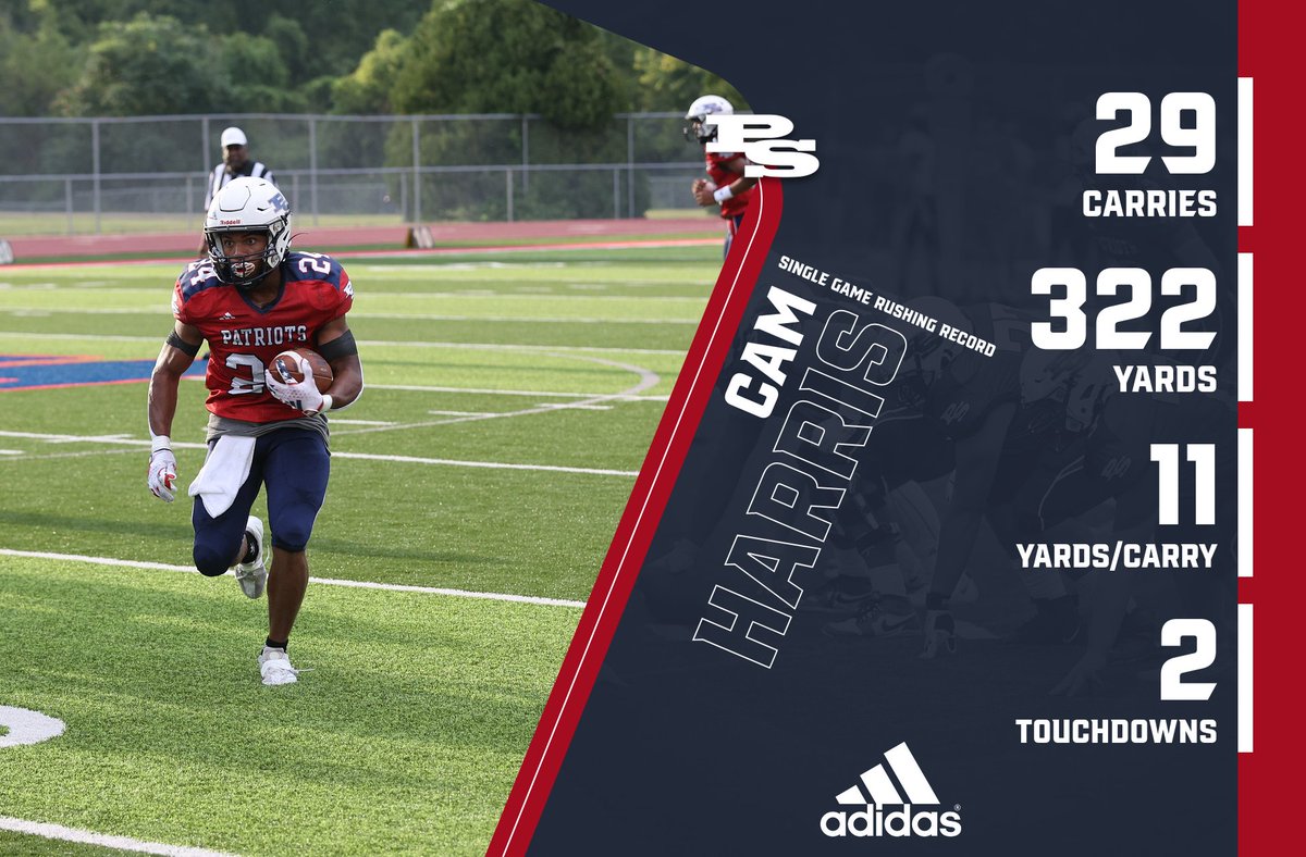 With his 322 yards on the ground last night, Cam Harris breaks the Parkway South single game rushing record.

Congrats to Cam and to his teammates who helped pave the way!

#ProtectThePS