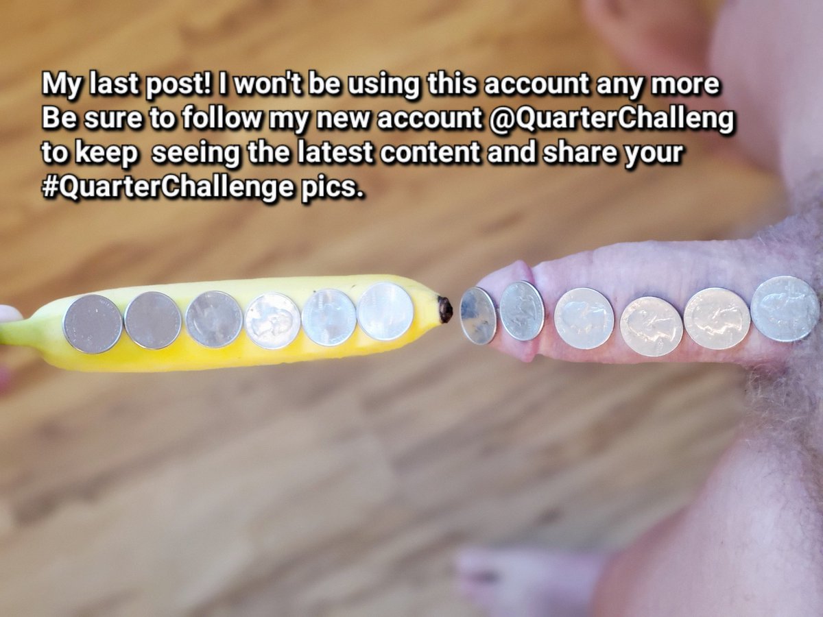 QuarterChallen's tweet photo. Hey Guys, This is my last post for this account.  Be sure to follow my new account @QuarterChalleng to keep seeing the latest content and share your #QuarterChallenge pics. My new account profile pic is a banana with a row of quarters on it 

See you on the new account! https://t.co/29ka7hhAcm