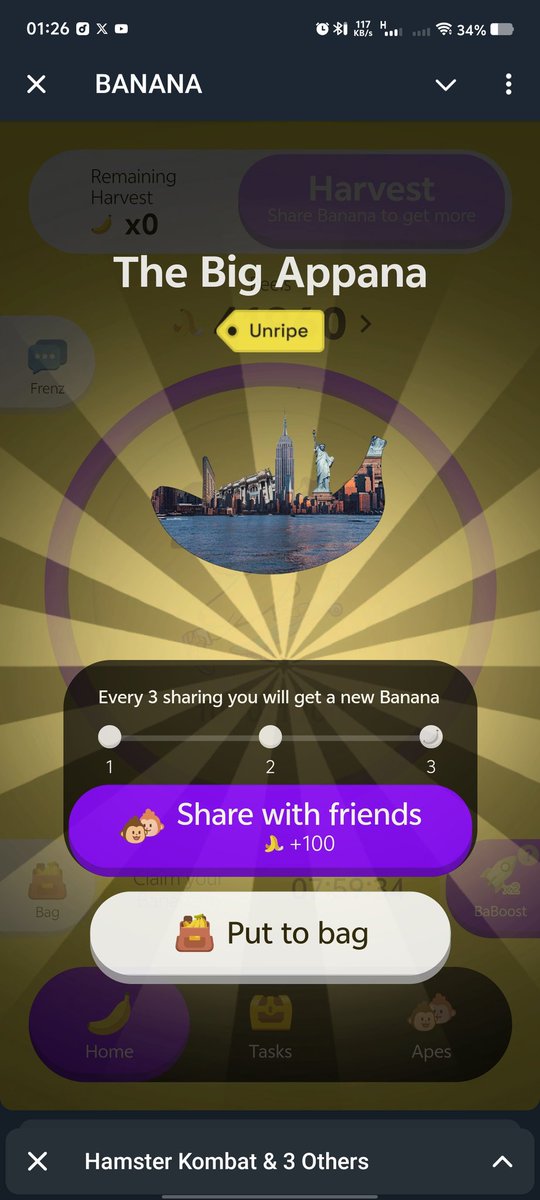 t.me/OfficialBanana…
Guess what! I just got my hands on some fresh bananas! 🍌 Want to join the fun? Click the link and harvest yours now! Let's go BANANAS together! 🫨🥳 it