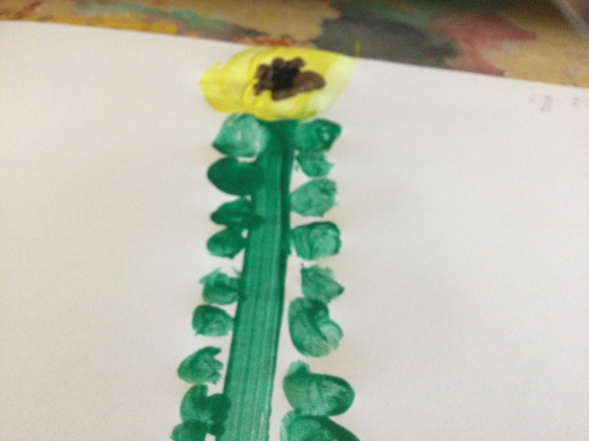 Painting sunflowers. We discussed looking at the sunflower and painting what you see! <a href="/dsbn/">District School Board of Niagara</a> <a href="/senatorgibson1/">Senator Gibson</a>