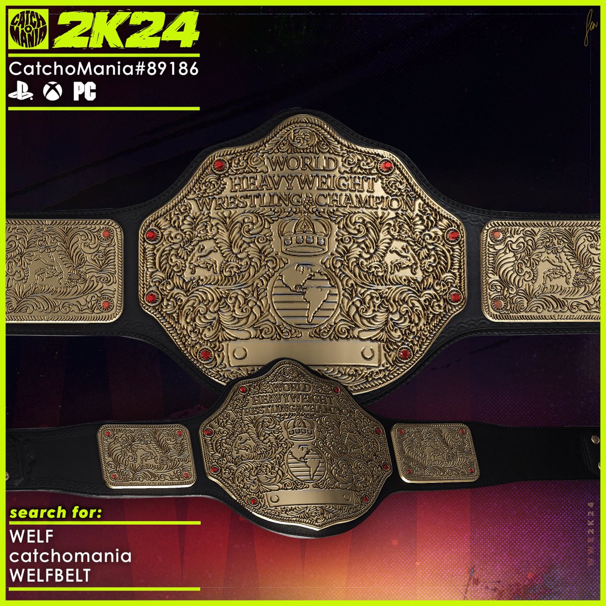 catchomania's tweet photo. Big Gold, forever. Uploaded. #WWE2K24 @WWEgames https://t.co/V593oanVNi