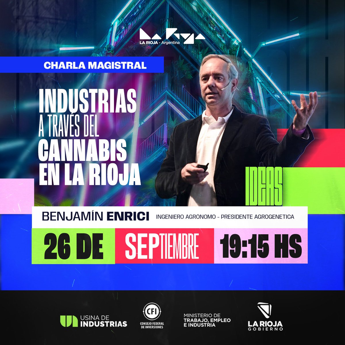 UsinadeIndLR's tweet photo. ¿Emprendimientos, a través del Cannabis, en La Rioja? 🤔

Benjamin Enrici, ingeniero agrónomo y presidente de agrogenética, te responde esta pregunta en su imperdible charla. https://t.co/6IGyBXKenH