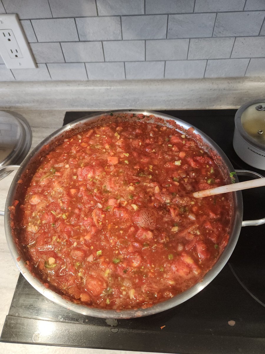 Salsa making day. I'll post the finished product later once it's all jarred.