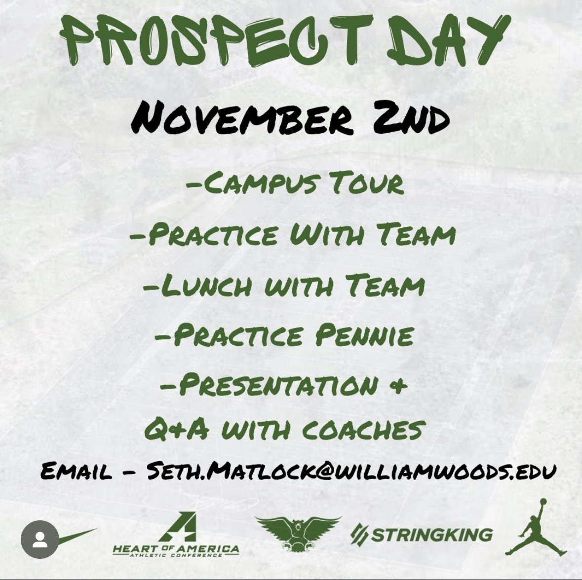 Sign up to spend the day with William Woods Men’s Lacrosse Team.
