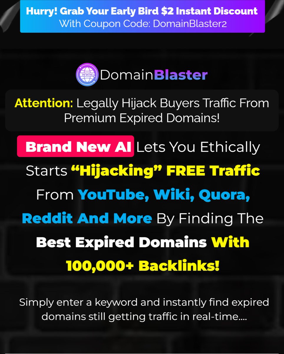TWEETPRESSS's tweet image. Domain Blaster Review: An AI Powered Automated Expired Domain Finder And Content Builder That Finds High-Traffic &amp;amp; High-Authority Expired Domains And Instantly Clones And Hosts ANY Website On Them softtechhub.us/2024/09/14/dom… 

#ExpiredDomains #DomainFinder #AIdomains Melania NATO