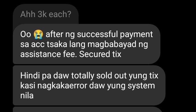 Louie_thoughts's tweet photo. So ito na nga! People from @smtickets are offering a 1,500-peso assistance fee just to secure a ticket for #OliviaRodrigoLiveinManila! Maybe that's why their website crashed earlier, so they can profit from this! This is so unfair! 😒 https://t.co/uak0LSMtfa
