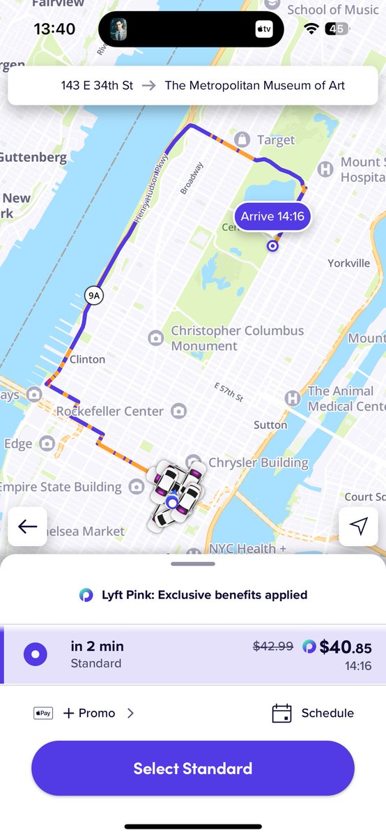 prathd's tweet photo. @AskLyft is the nav algo broken? Been getting these weird routes with inflated prices all month. https://t.co/D4Li9wIift