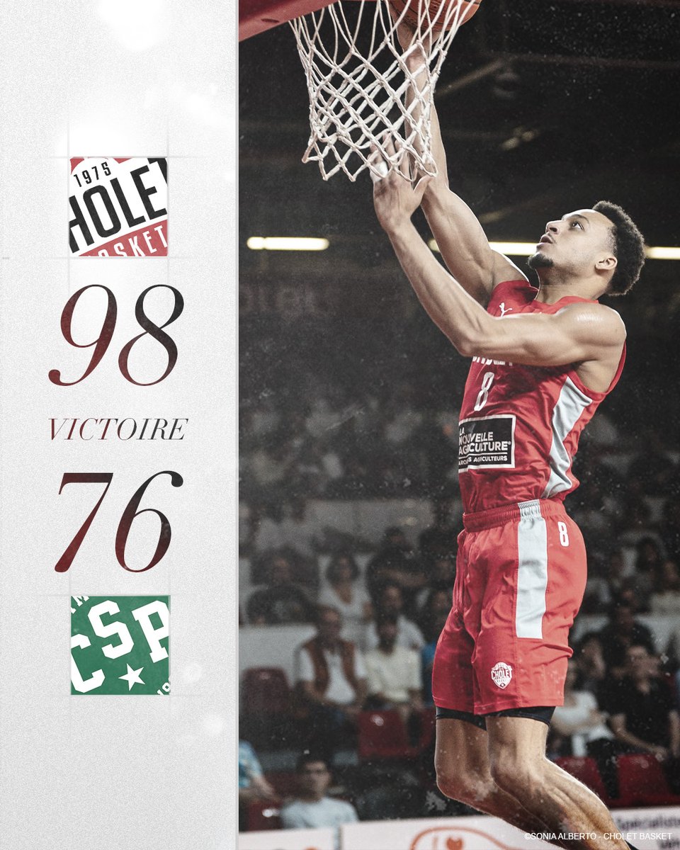 CB_officiel's tweet photo. Cholet Basket termine sa préparation par une belle victoire à domicile face au @limogescsp 👏
#CBCSP #CBFAMILY #PRESAISON https://t.co/lL3uXhliZ8