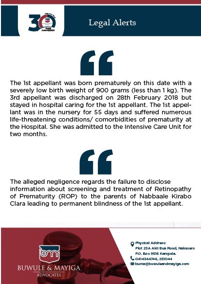Here are keys highloghts from the recently decided Decision of Hon Justice Musa Ssekana in Nabbale Kirabo Clara &amp; 2 Ors Vs <a href="/NsambyaHospital/">St. Francis Hospital Nsambya</a> 
Legal Representation by <a href="/BeingBalungi/">Balungi Jackie</a> 
<a href="/NsambyaHospital/">St. Francis Hospital Nsambya</a>