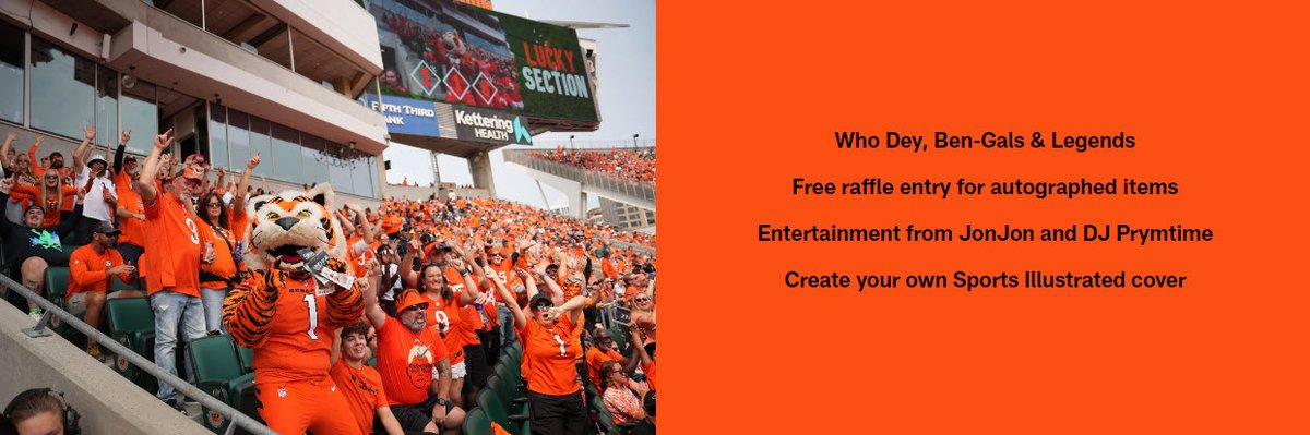 BengalsCaptain's tweet image. I normally wouldn&apos;t wear the &apos;fit for this, but I will because of the personalized Sports Illustrated cover lol. Who Dey, Ben-Gals, and the previously mentioned Bengals Legends will be there, as will @jonjononair and @prymtime! The raffle for autographed items is FREE!