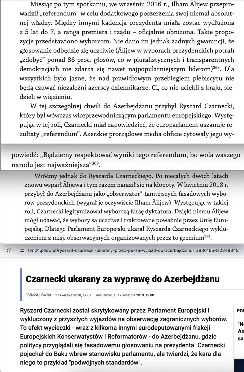 Tomasz5ek's tweet photo. Czarnecki w Stambule? Wybiera się też na Kaukaz?
Szuka kryjówki czy bezpiecznego sejfu?
Cz. to kompan azerskiego dyktatora-łapówkarza Alijewa, który:
- ma układ z Kremlem;
- odziedziczył kraj po ojcu z KGB.
W 2018 r. europarlament ukarał Czarneckiego za wspieranie Alijewa. https://t.co/Hp9FmnQc14