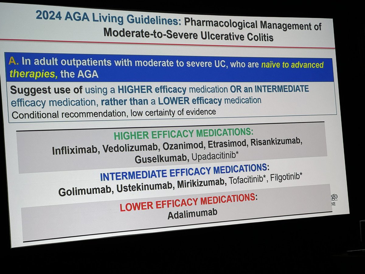 EdwardLoftus2's tweet image. Dr Sid Singh is using his UC positioning talk to preview the @AmerGastroAssn living guidelines on mod-severe UC treatment #Scripps #UCSD #IBD The Boss is upadacitinib not Bruce Springsteen!