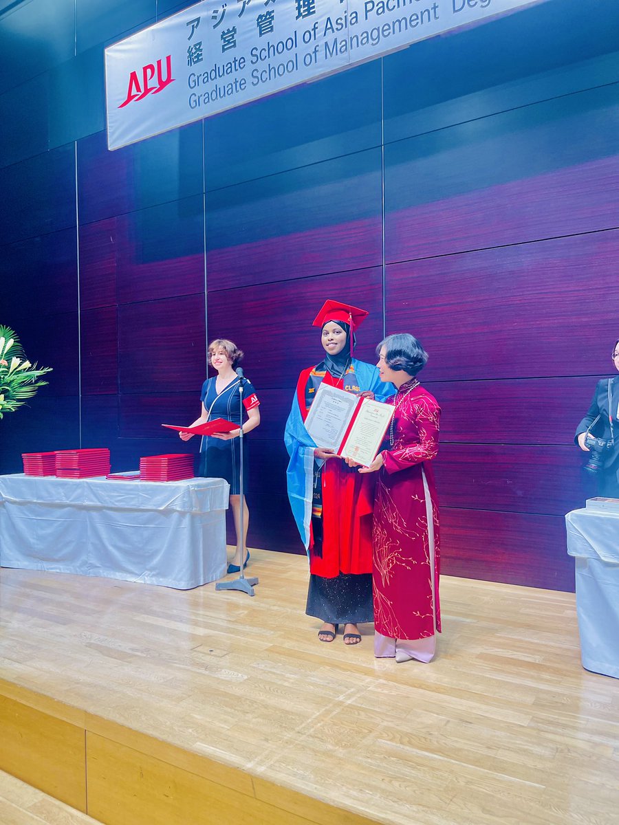 FarhiaDiinii's tweet photo. Alhamdullilah 
Though words can't fully capture my emotions now, I want to take this moment to officially and proudly announce that I have graduated and been conferred my MSc degree from @ritsumeikanapu .
My special Thanks to jica and Japanese tax payers for their generosity. https://t.co/EPp7Nv7mEd
