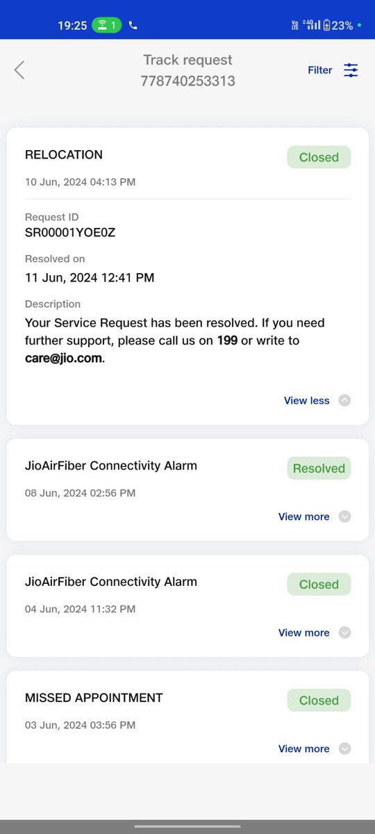 jimitsoniZ's tweet photo. escalate issue as I was promised that refund will be processed. Ajinkya Waghmare Called saying I will get  refund after handing over the cancelled cheque and Devices.There was some relocation request raised in error by Jio Team. Proof attached @JioCare https://t.co/o7OrvqSA7K
