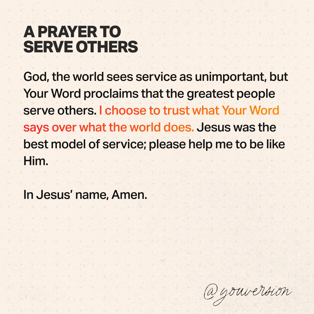 YouVersion's tweet photo. What can you do to be a servant of Jesus this week? https://t.co/XQ0lxTltn1