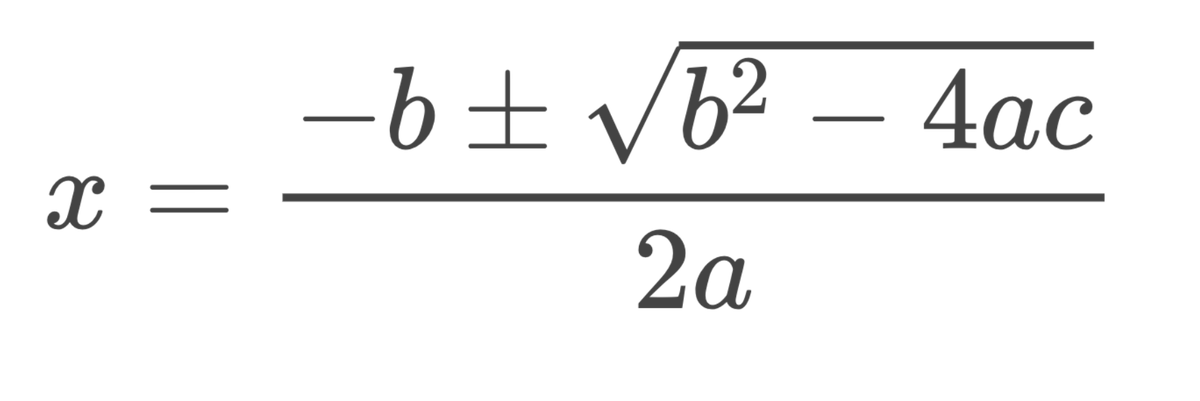 The quadratic formula