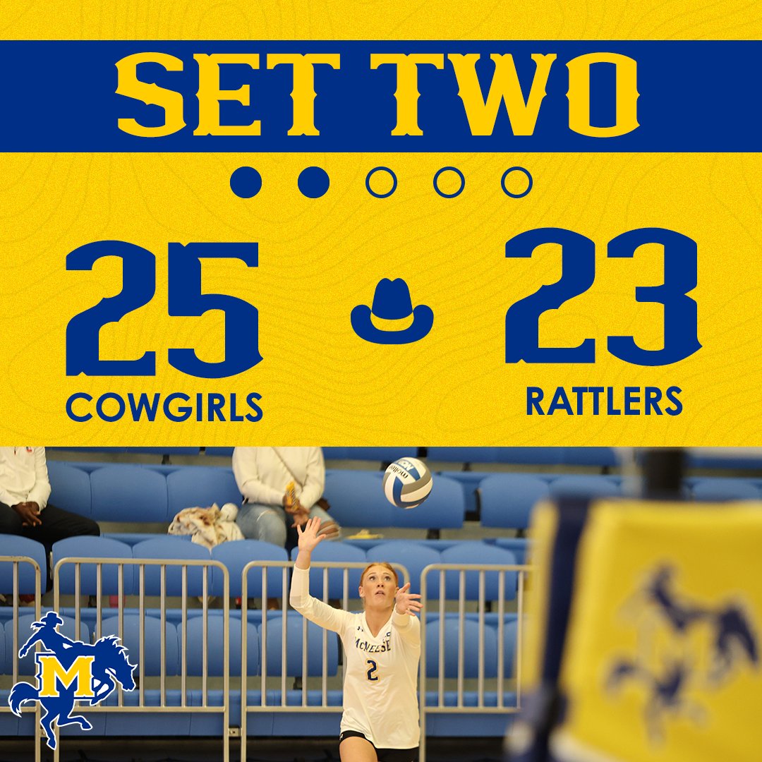McNeeseVball's tweet photo. Set 2⃣ in favor of the Pokes

#GeauxPokes https://t.co/GaoxIOpWvG