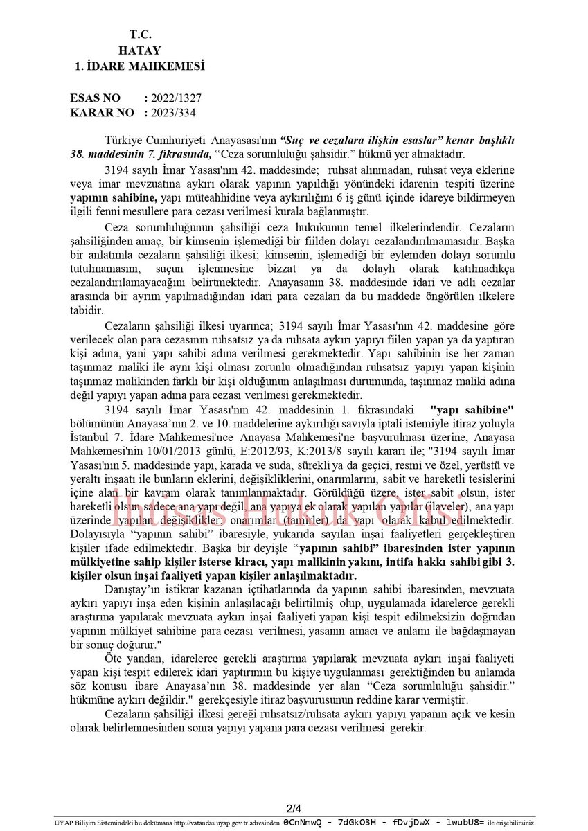 ihtisashukuk's tweet photo. İmar idari para cezasının "suç ve cezada şahsilik ilkesi" kapsamında incelendiği ve iptal edildiği ÖĞRETİCİ VE YOL GÖSTERİCİ BİR İDARE MAHKEMESİ KARARI
#ihtisashukuk https://t.co/3cayqiX7lc