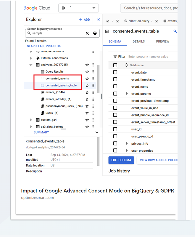💡 The new way to look at #GA4 BigQuery data.

Consented events: (privacy_info.analytics_storage = 'yes' OR privacy_info.ads_storage = 'yes')

Unconsented events: 

privacy_info.analytics_storage IS NULL OR privacy_info.analytics_storage = 'no'
AND
privacy_info.ads_storage IS
