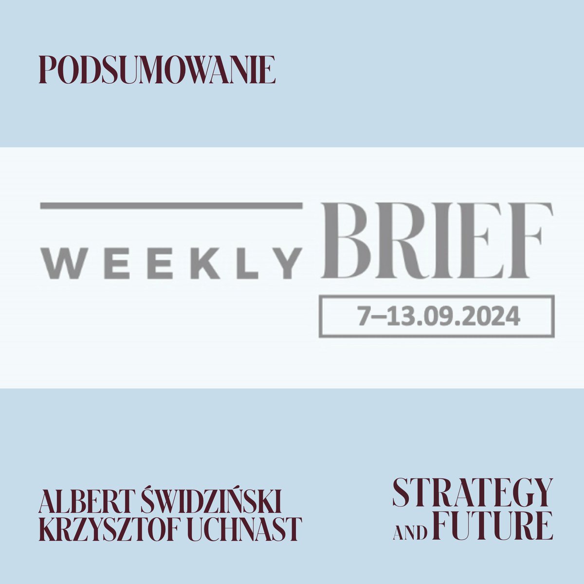 almirabariurco1's tweet image. Najnowszy #WeeklyBrief już na stronie, a w nim:
- strategia #Chin dotyczącą przemysłu samochodów elektrycznych,
- o japońskich i amerykańskich inwestycjach w przemyśle stalowym,
- plany Rosji dotyczących wprowadzenia ograniczeń na handel surowcami,
- inwestycje chińskich firm ...