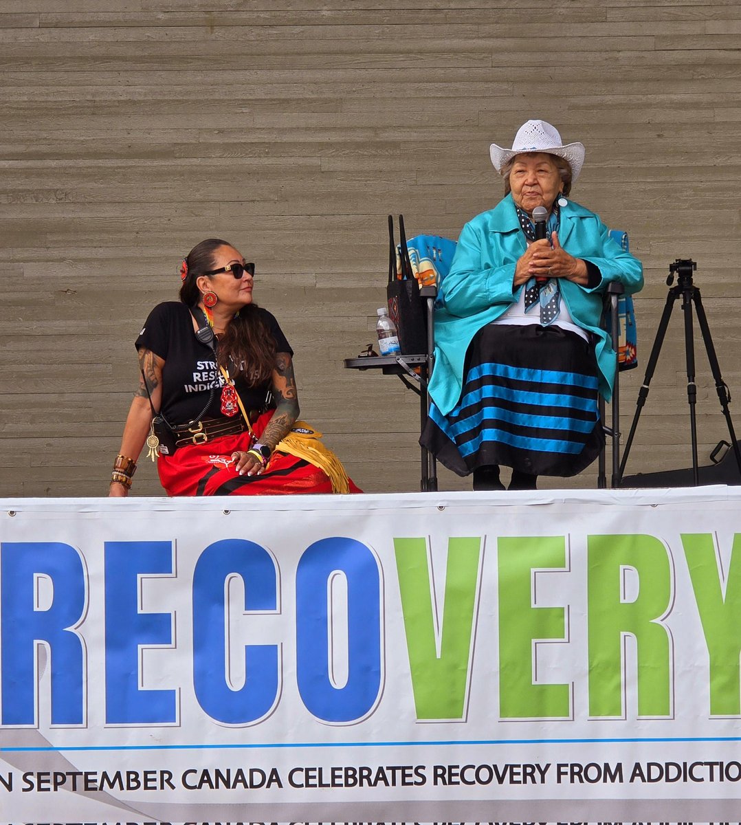 grateful to be representing <a href="/CMHACalgary/">CMHA Calgary</a> #recoverycollege for #recoveryday ceremonies in #yyc. Elder Ruth Scalplock shared a bit of her journey and a prayer. Many years sober she asked us to pray to creator every morning. #MMIW #recovery #inspirational