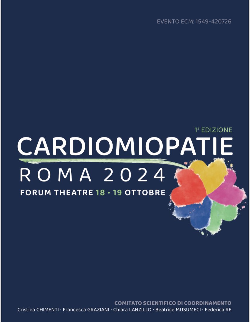 📣#RomaCardiomiopatie 1 edition❤️‍🔥

🔹 when: 1️⃣8️⃣- 1️⃣9️⃣ Oct
🔸 where: #Roma Forum Theatre
🔹 who: 👱🏻‍♀️👩🏻‍🦰👩🏻👩🏼👩🏻
🔸 what: science, friendship, fun

Don’t miss this opportunity💫

Register➡️ segreteria@dialecticon.it

Abstracts submission up to 30 Sept!