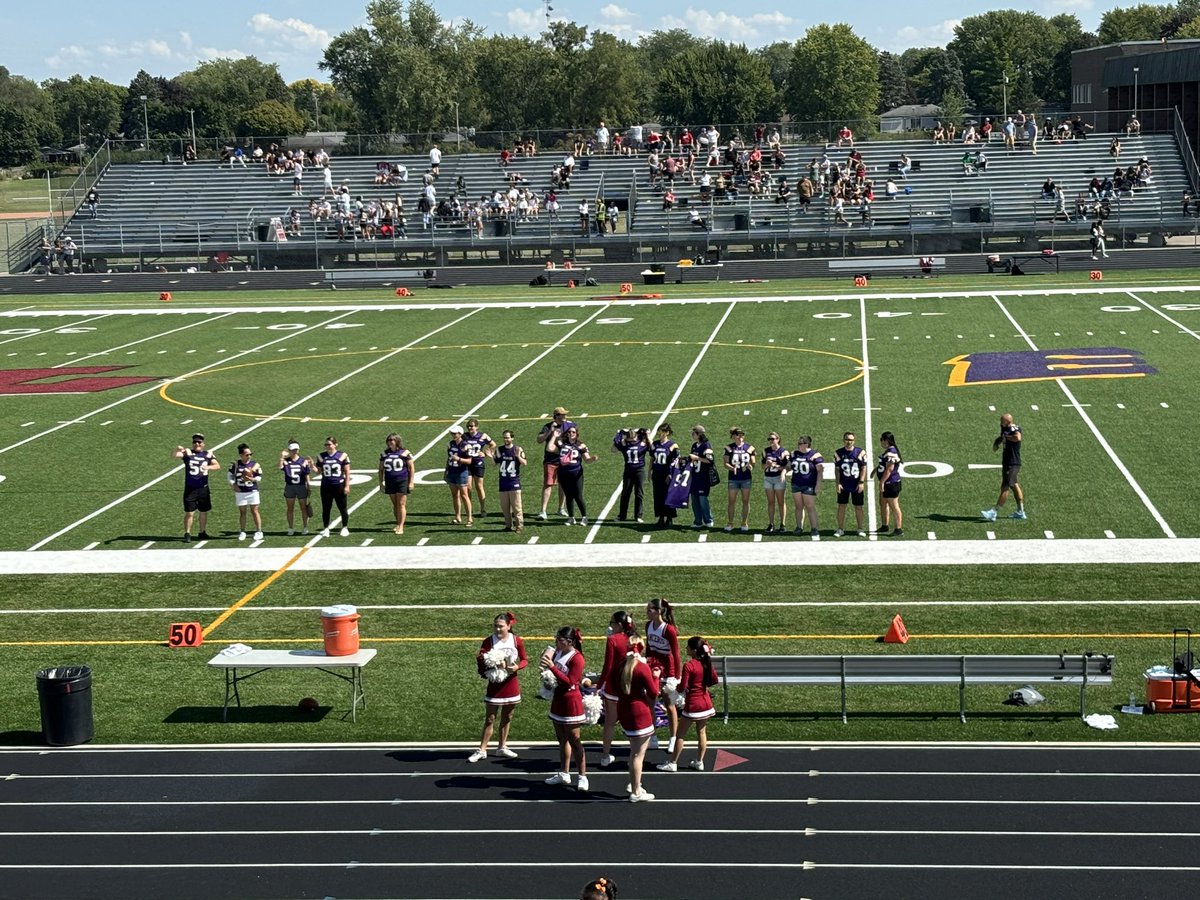 At halftime in the battle for the Lussier Cup <a href="/LAFAthletics/">LAF Athletics</a> leading host @MEAthletics 27-3 #wisfb #Staffrecognition #FuturePurgolders #MadisonFamily